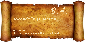 Borcsányi Anita névjegykártya
