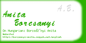 anita borcsanyi business card